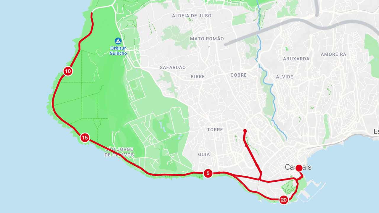 Percurso Meia Maratona de Cascais